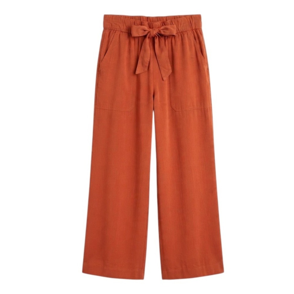 Club Monaco Womens Orange Belted Pull On Wide Leg Pants Size 8 NEW MSRP 169